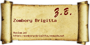 Zombory Brigitta névjegykártya